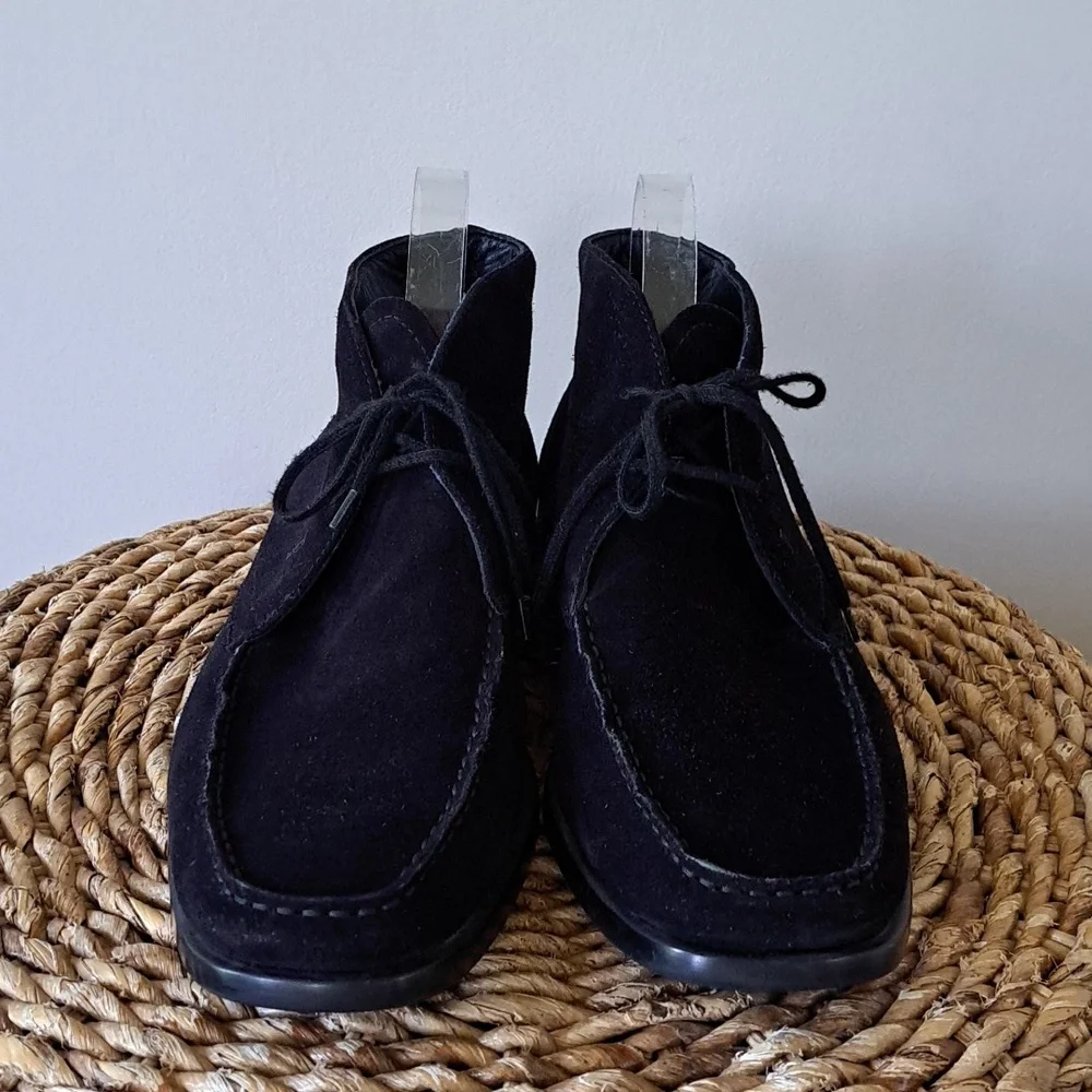 Tod's Mens‎ Polacco Black Suede Leather Lace Up Oxford Style Boots IT7.5/US8.5